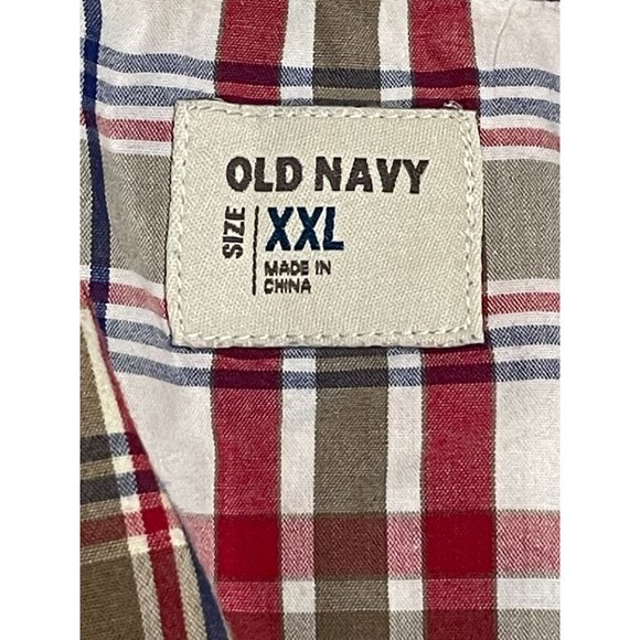 Old Navy Shirt Size XXL Mens Classic Button Up Short Sleeve Checkered 2XL - Picture 3 of 7